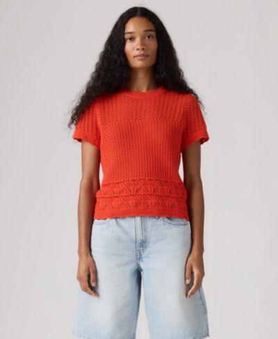 Женский свитер Levi's Isabelle с узором Crochet и коротким рукавом