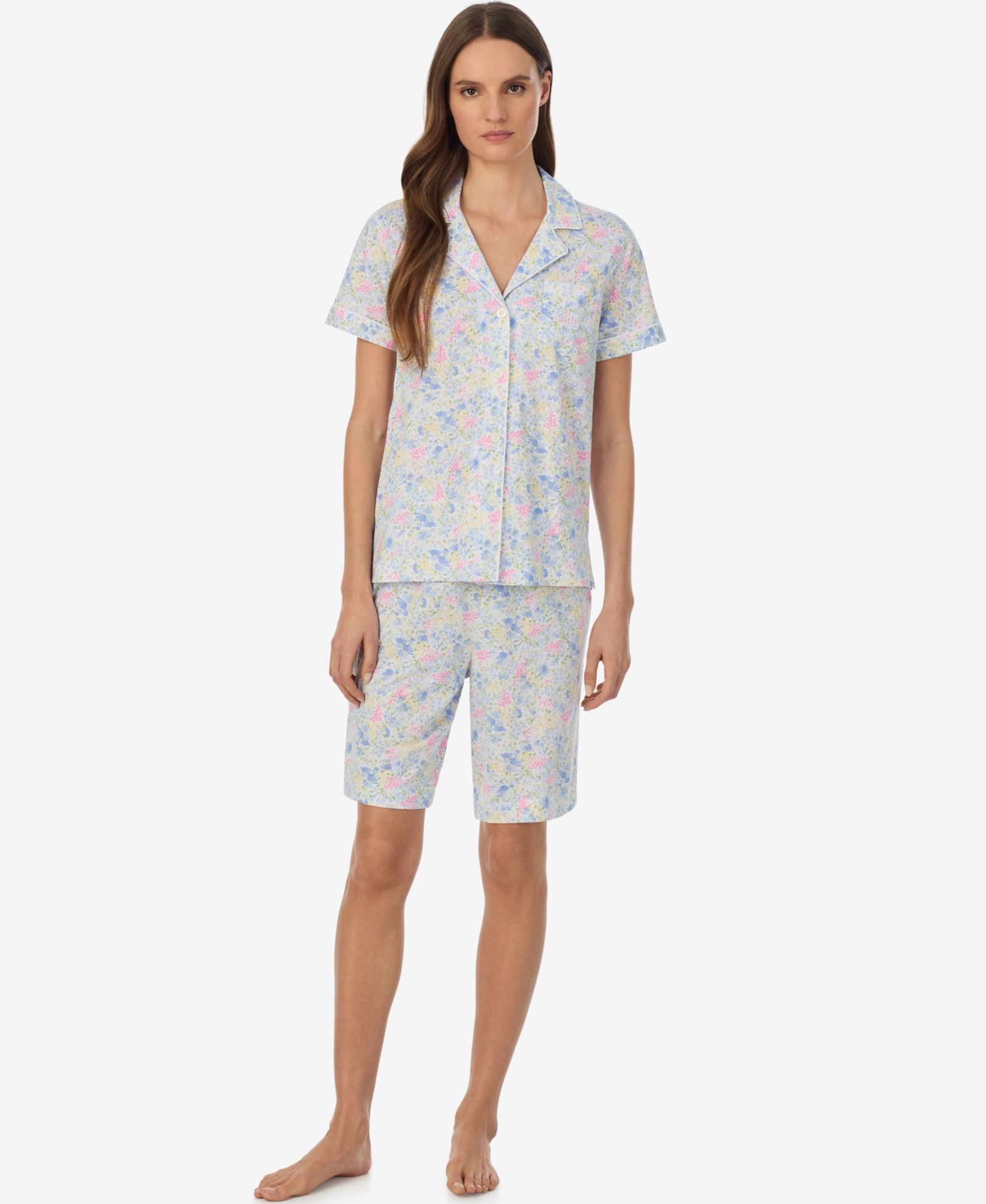 Lauren Ralph Lauren Women's Short-Sleeve Top and Bermuda Shorts, 2-Piece Set