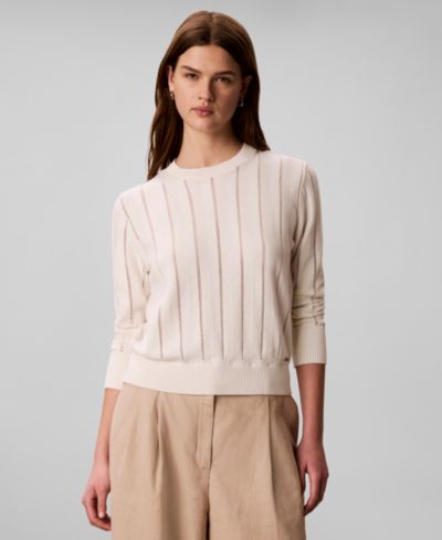 Calvin Klein Женский Long-Sleeve Relaxed-Fit Crew-Neck Sweater
