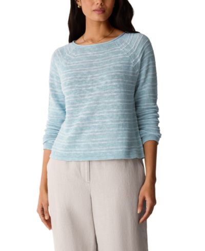 Женский текстурный свитер Eileen Fisher Plus Size с вырезом лодочкой