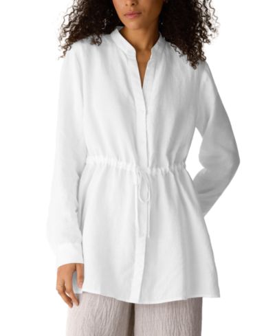 Женская длинная рубашка Eileen Fisher & Plus Size с воротником-стойкой