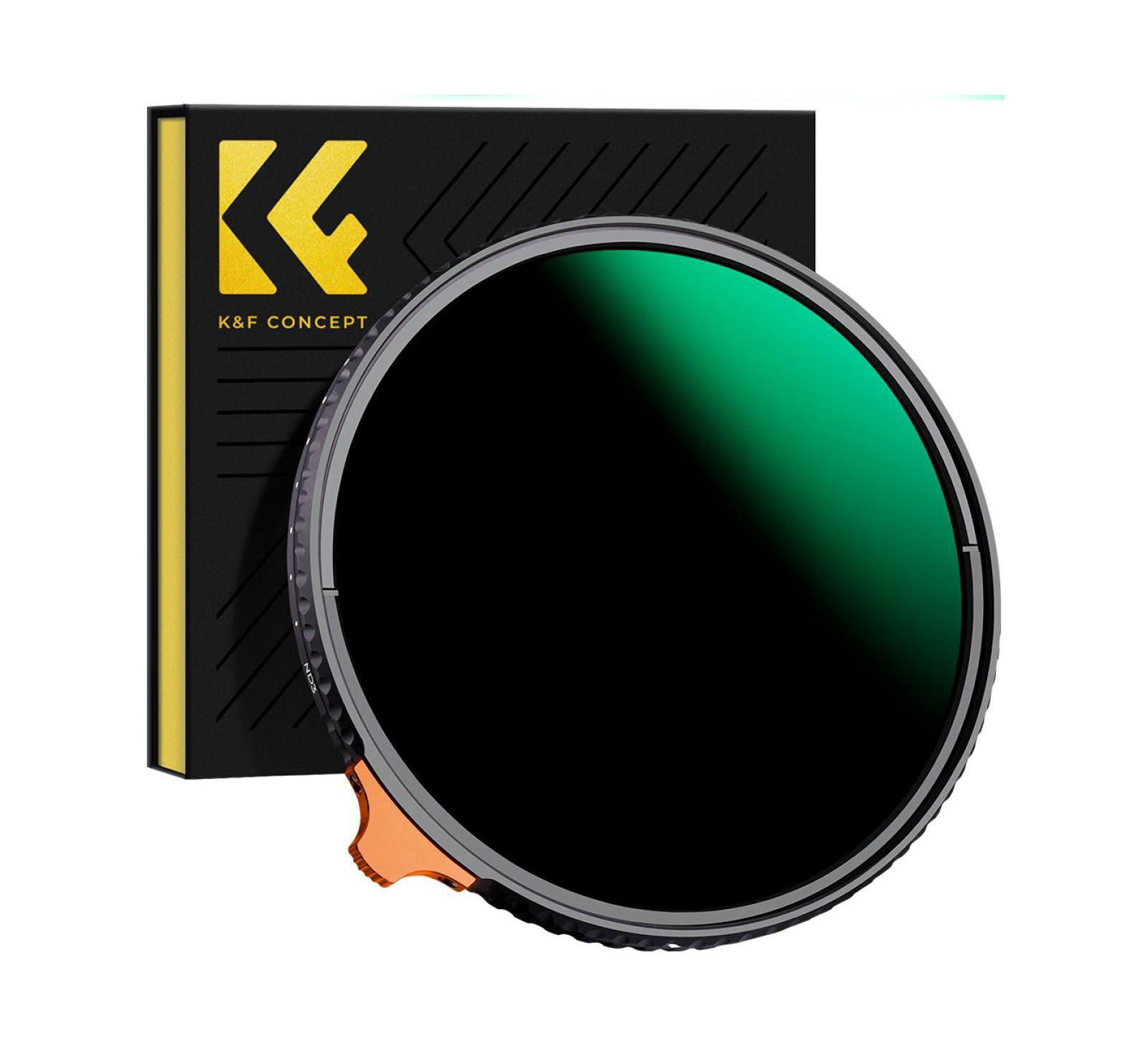KandF Concept 55mm Nano-Xcel Series ND3-1000 1.5-10 Stop Multi-Coated VND Filter