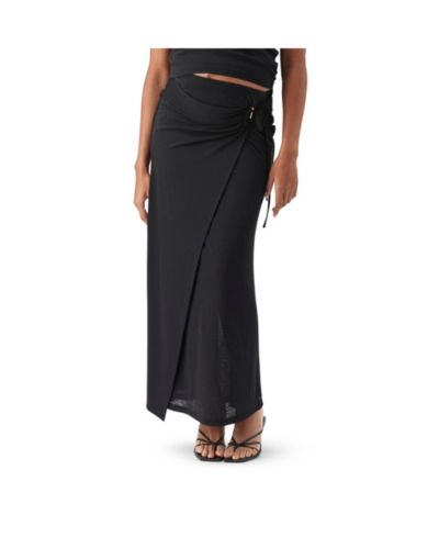 Ripe Maternity Maternity Ripe Mock Wrap Skirt Black
