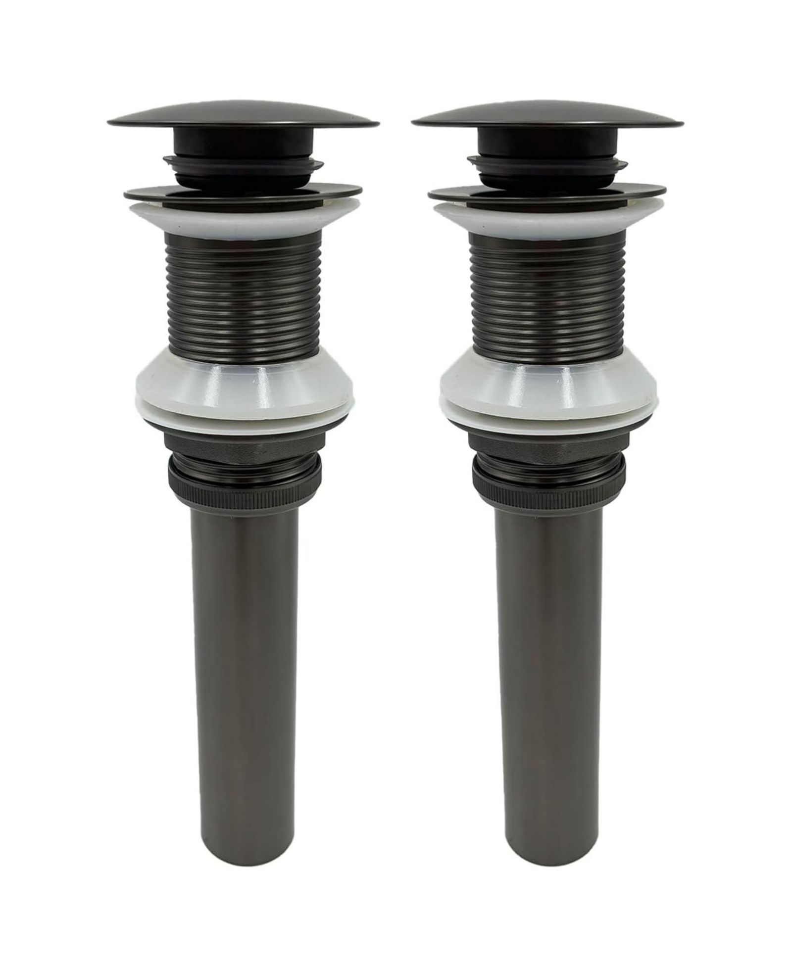 RAINSKEN 2 Pcs Bathroom Sink Drain without Overflow, 304 Stainless Steel Vessel Sink Pop-Up Drain Stopper