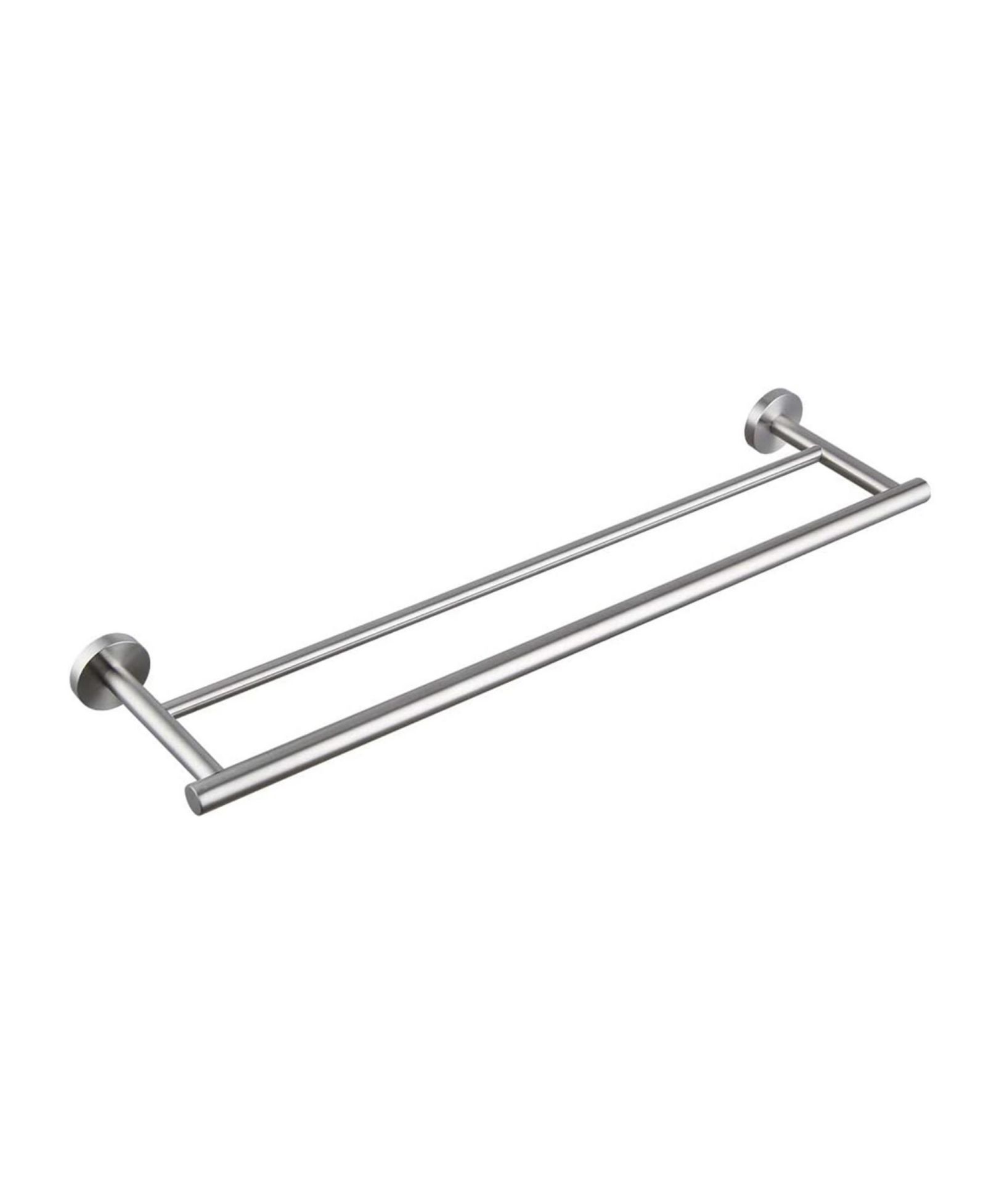 RAINSKEN 23.6" Stainless Steel Wall Mounted Towel Bar, Double Bath Towel Bar for Bathroom, Kitchen and Bedroom - Brushed Nickel