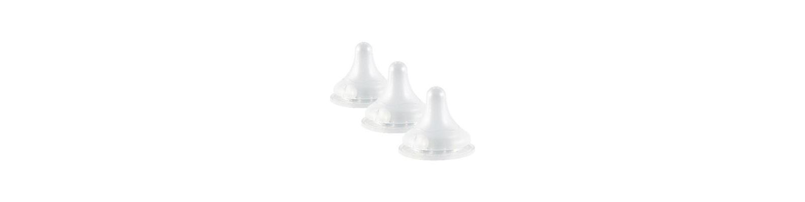 Pigeon Baby Silicone Nipple (Stage1) with Latch-On Line, Natural Feel, 0+ Months, 3 Counts