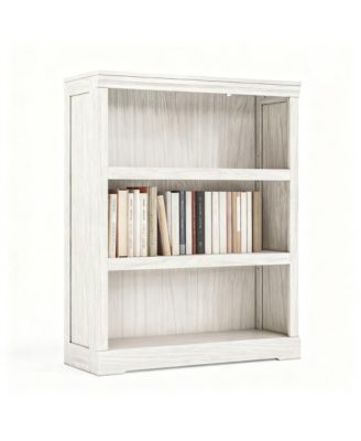 YIGII Adjustable 2-Tier Wood Bookshelf for Home Office & Living Room