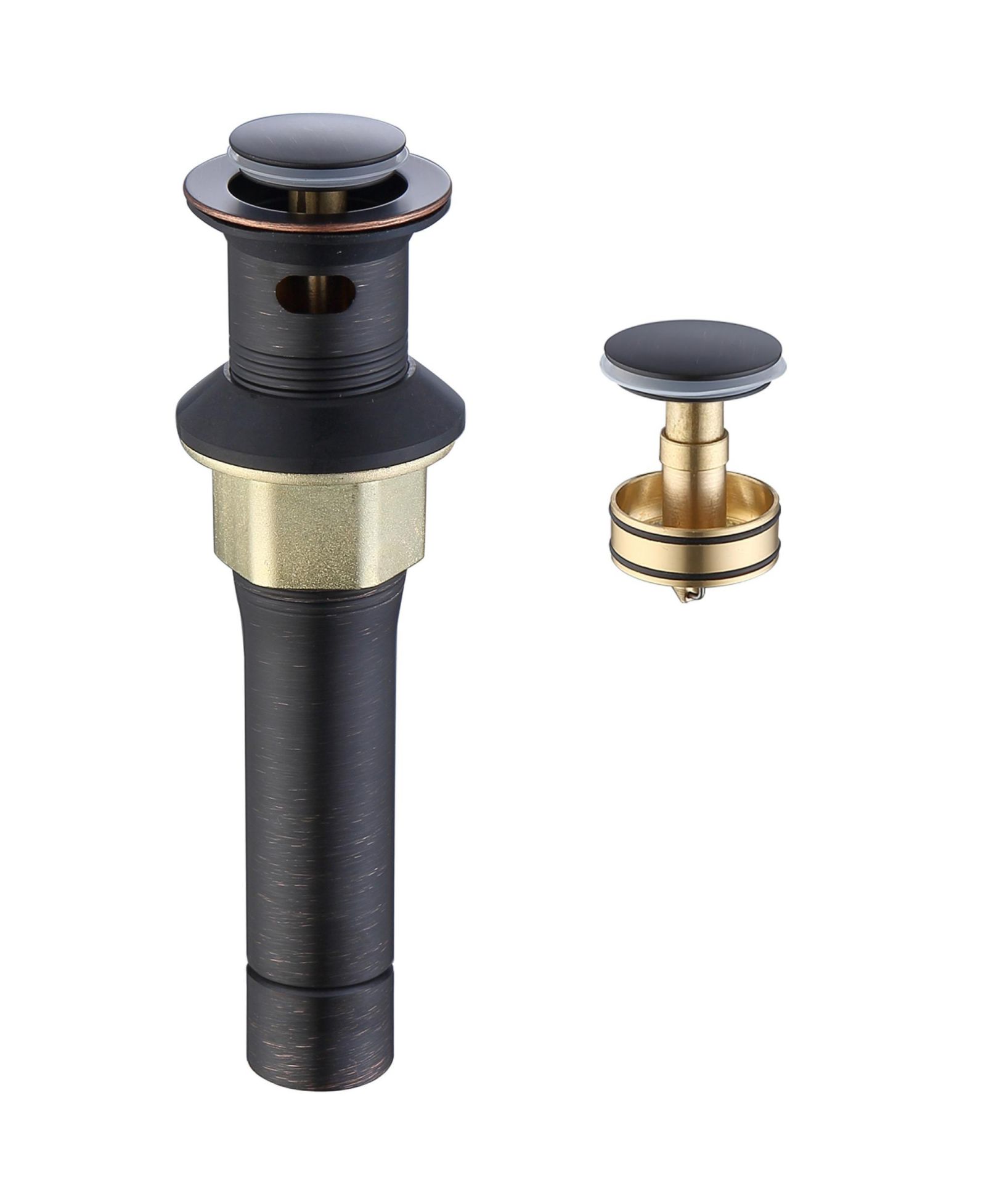 RAINSKEN Bathroom Sink Drain - Pop-Up Drain Stopper, Anti-Clogging Design with Strainer Basket for Vanity, Lavatory, and Basin (Oil Rubbed Bronze)