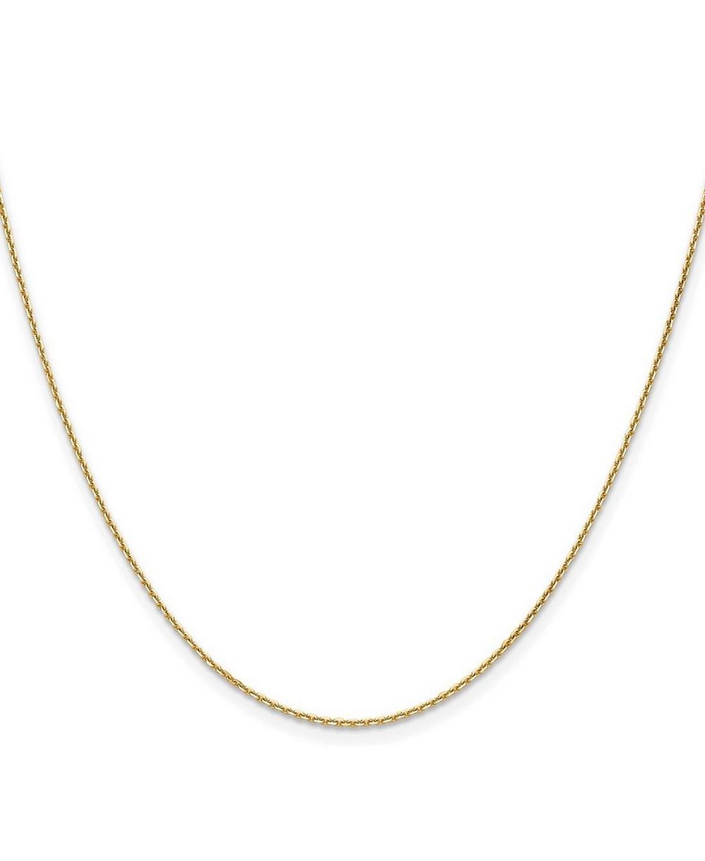 Ожерелье Curata Jewelry Solid 18k Yellow Gold Italian Sparkle-Cut 1.1mm Cable Chain Necklace 16 -24 Inches Chain Necklace