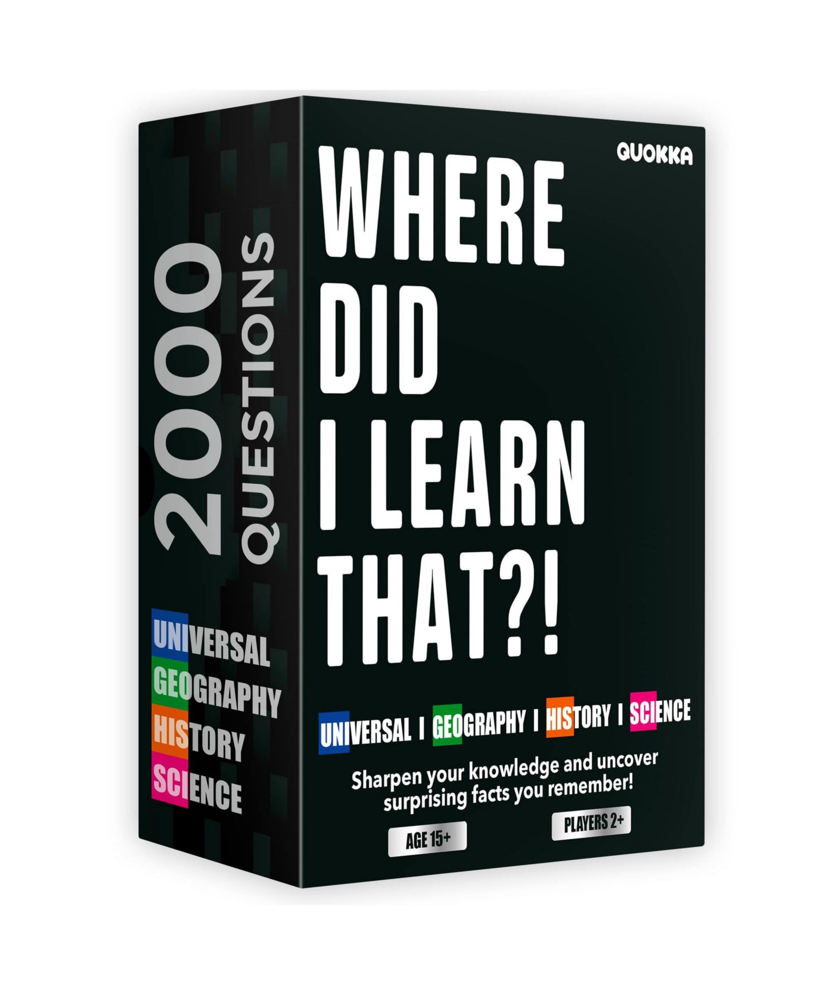 Набор для игры в викторину QUOKKA Where Did I Learn It? - 500 вопросов для семей, подростков и взрослых