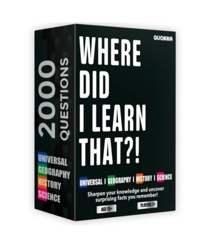 Quokka Where Did I Learn It? 4-Deck Trivia Game, Ages 15+
