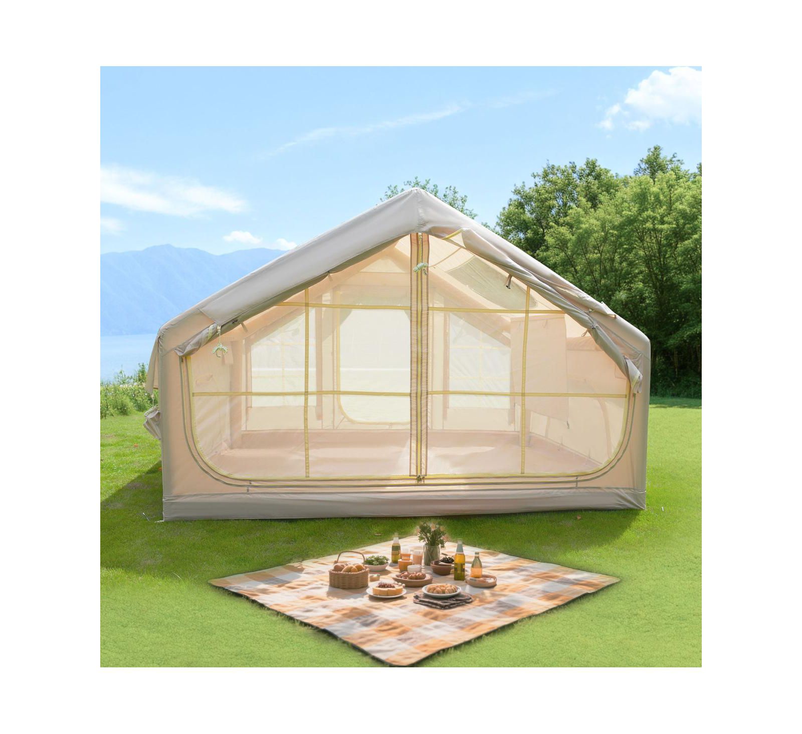 Streamdale Furniture 4 Season Inflatable Camping Tent, Waterproof, Windproof, Skylight, Mesh