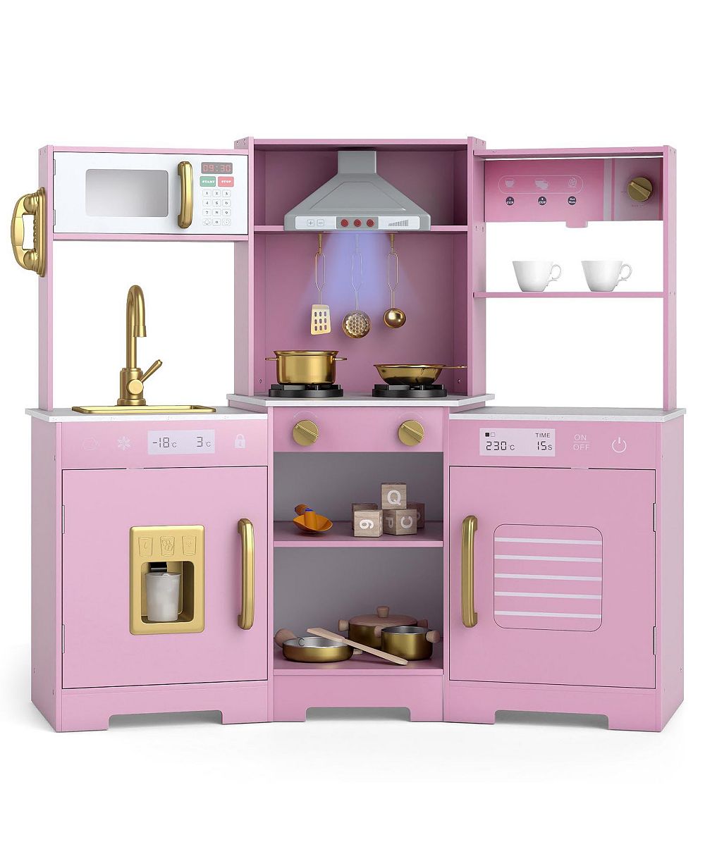 Slickblue Interactive Wooden Kitchen Set, 10-Piece, Ages 3+