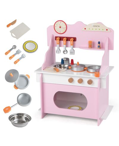 Slickblue Built-in Clock Wooden Play Kitchen, Ages 3+