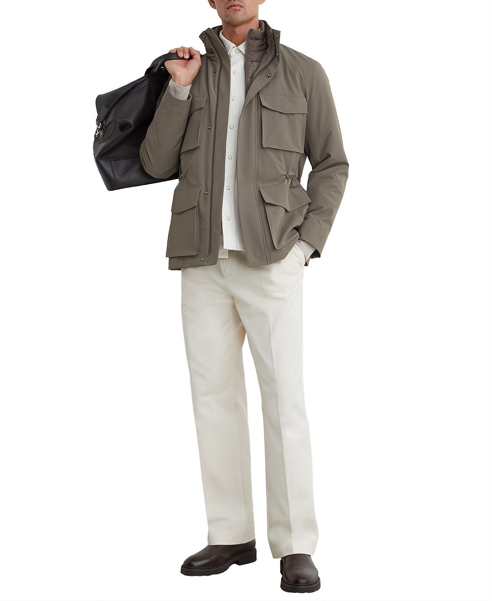 REISS Men's Glick Hooded Removable Gilet Four-Pocket Jacket