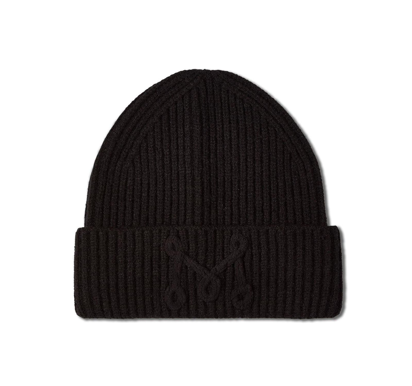 MeMoi Kids Ribbed Yarn-Embroidered Rayon Blend Beanie