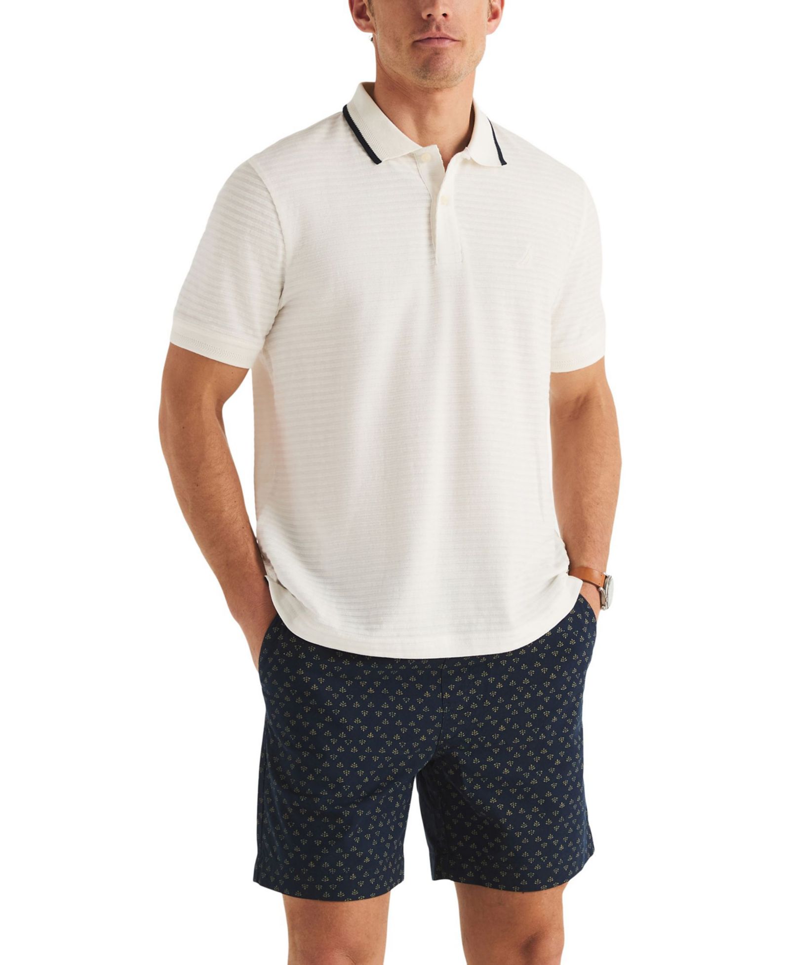 Nautica Men's Short-Sleeve Jacquard Polo Shirt
