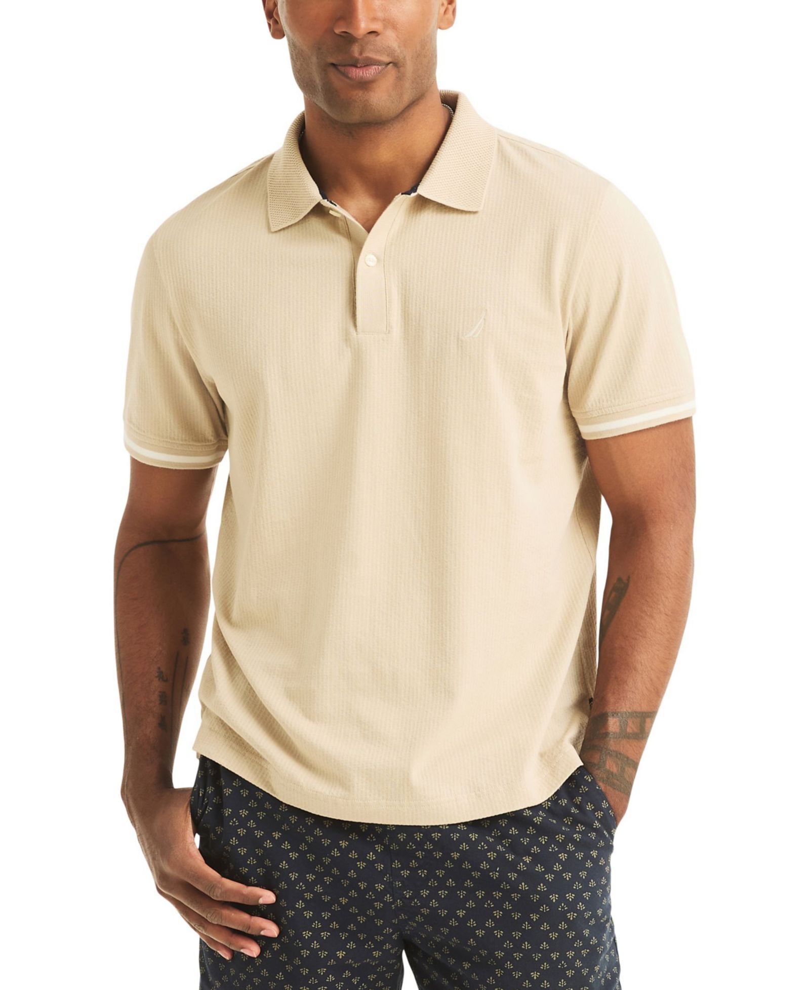 Мужская рубашка-поло Nautica Short-Sleeve Compact Seersucker