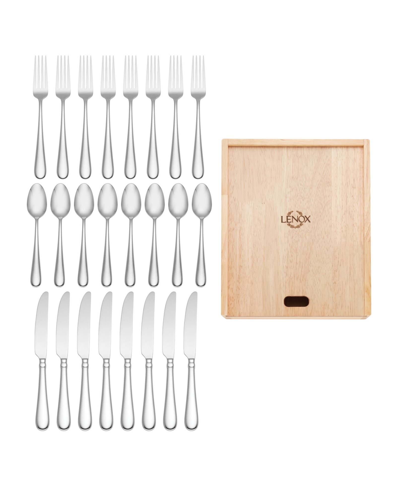 Lenox Studio 1414 Mirror 24-Pc. Flatware Set with Caddy