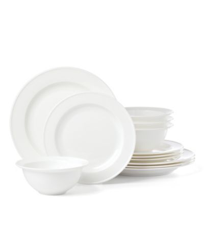 Lenox Studio 1414 Bone China Rimmed 12-Pc. Dinnerware Set, Service for 4