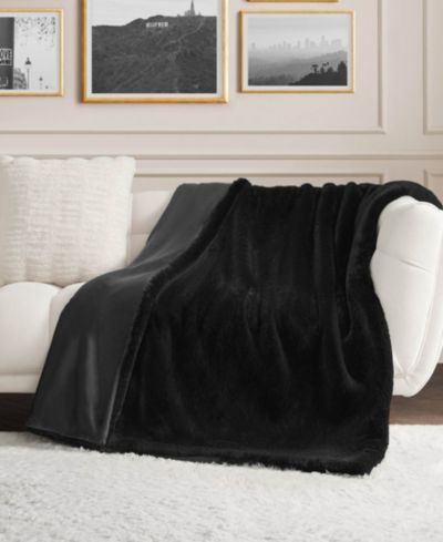 Juicy Couture Большой пушистый плед из искусственного меха, 50" x 70"