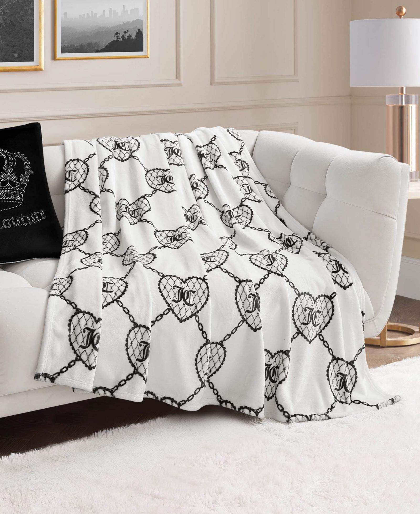 Большое мягкое покрывало Juicy Couture Printed, 60" x 70"