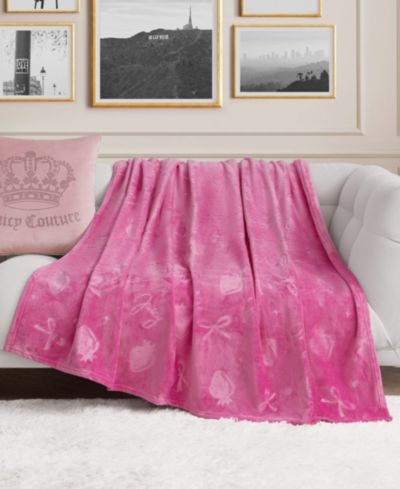Мягкий большой плед Juicy Couture с тиснением, 60" x 70"