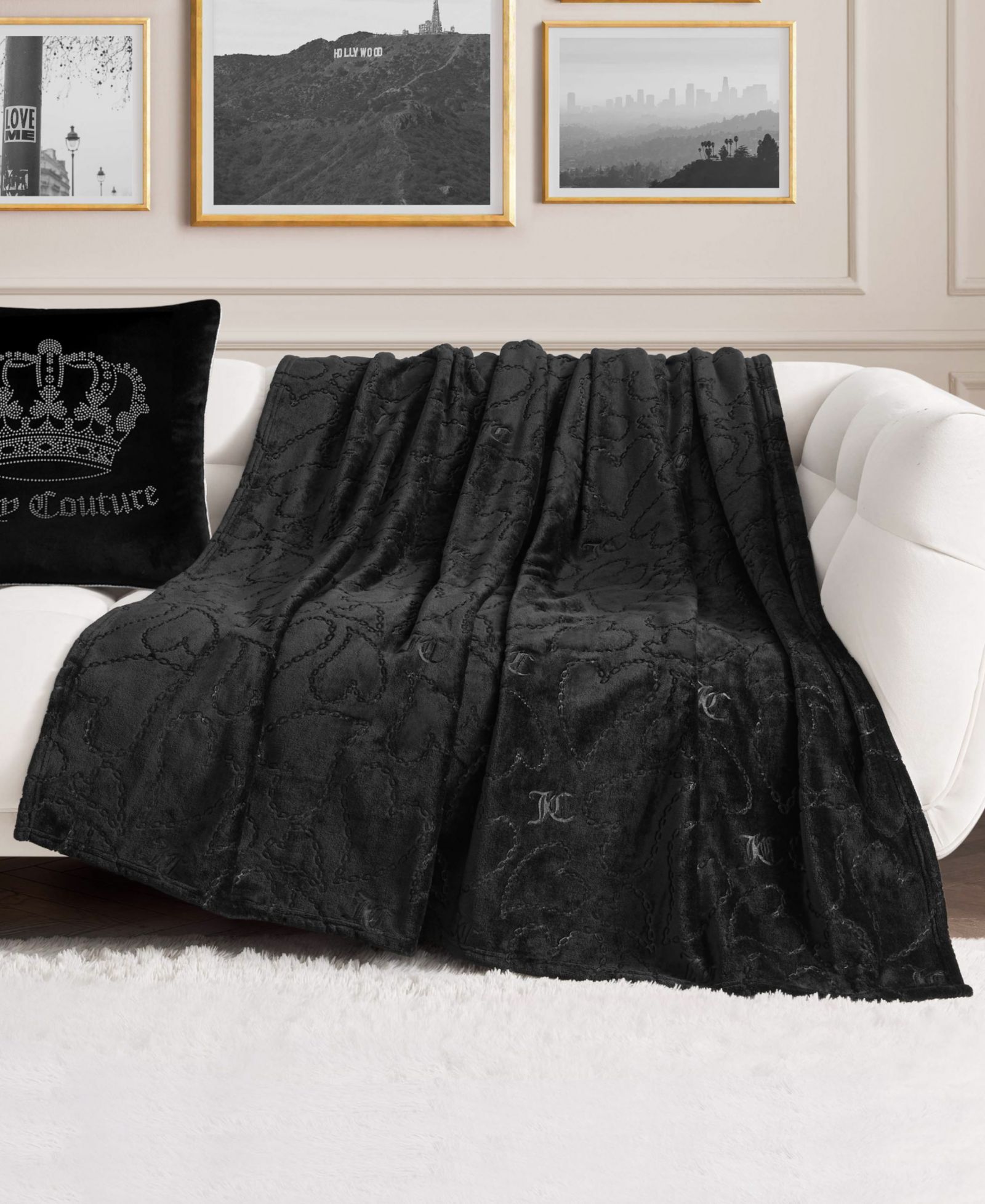Мягкий большой плед Juicy Couture с тиснением, 60" x 70"