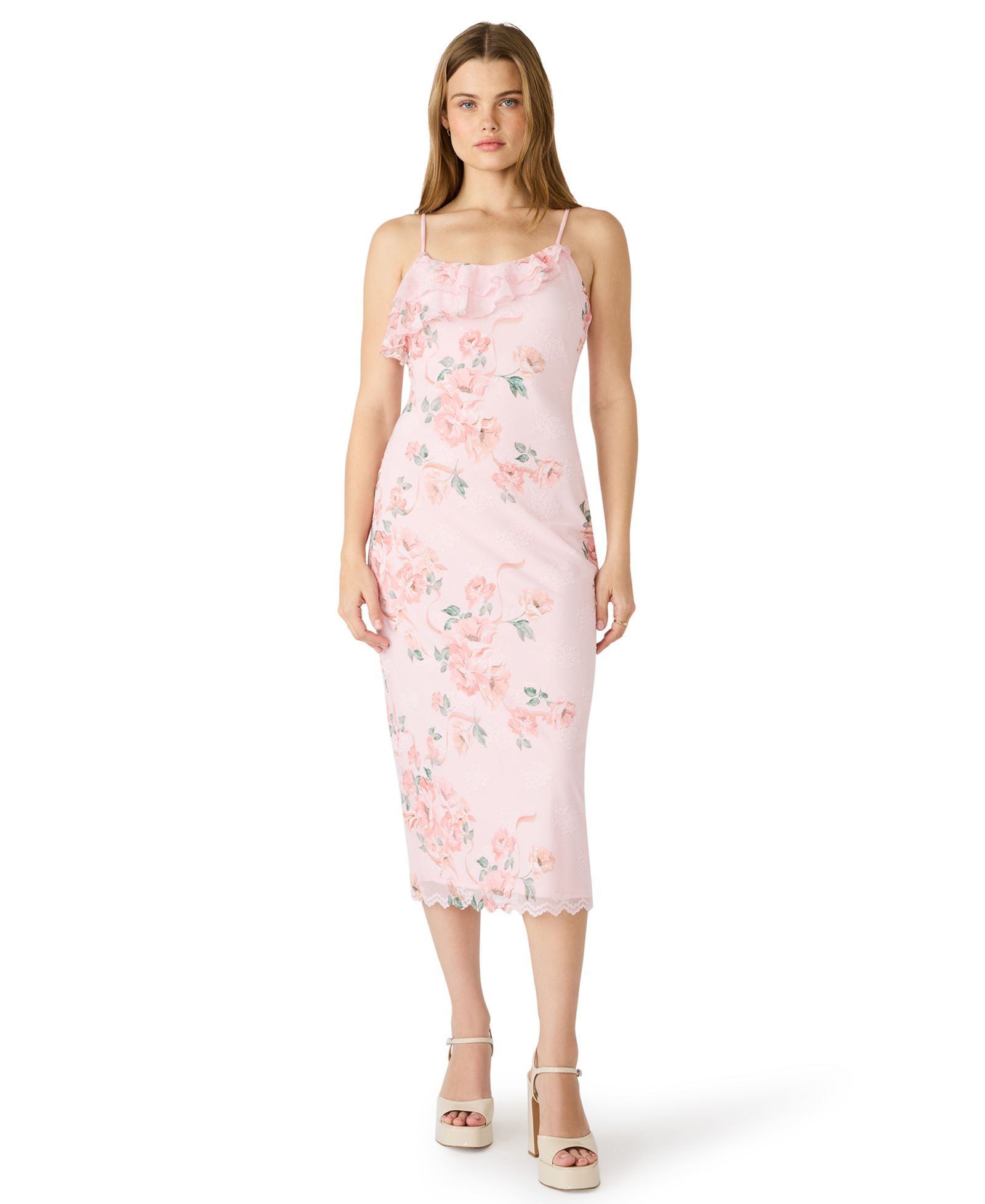 Женское платье Steve Madden Women's Juliany Floral Printed Mesh