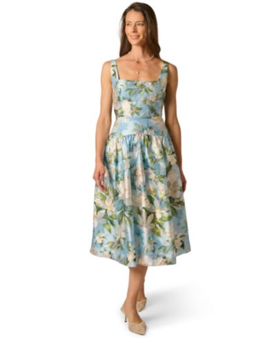 Миди-платье Adrianna Papell Women's Shirred Square Neck