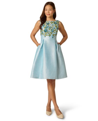 Вечернее платье Adrianna Papell Women's Beaded Shantung Boat Neck