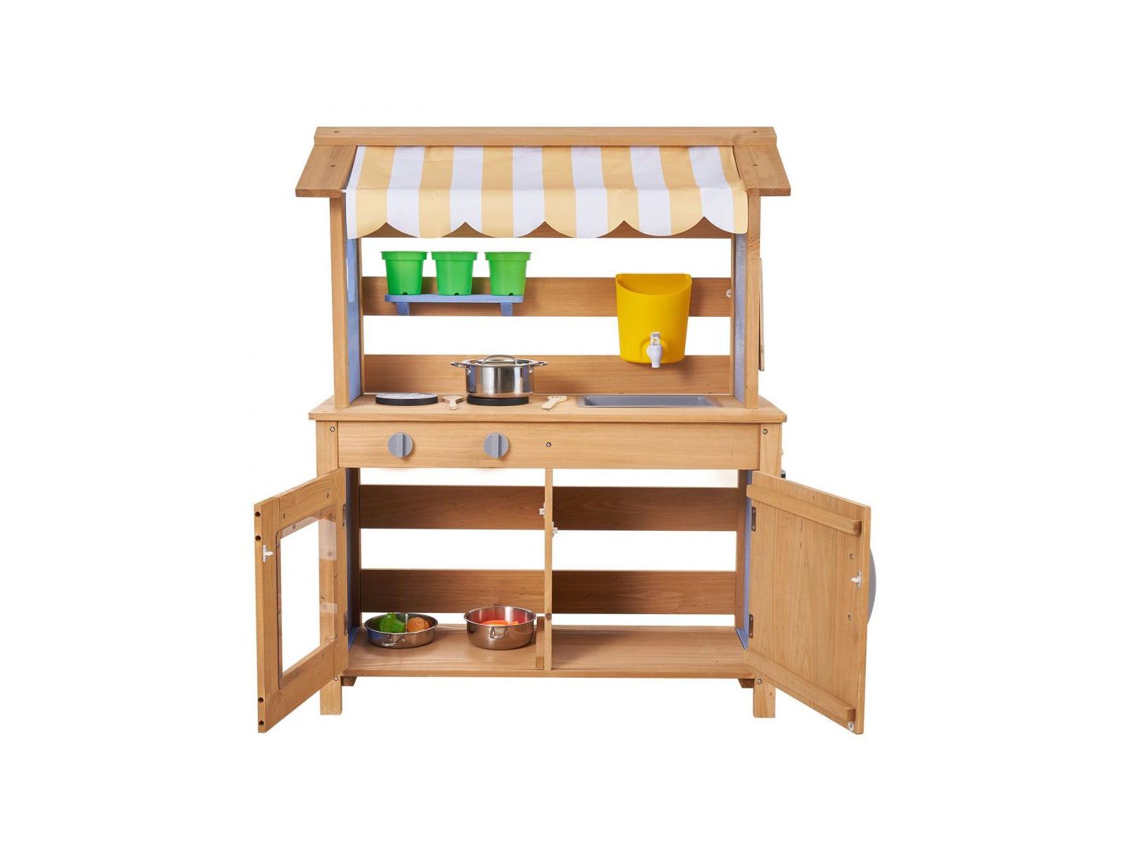 Slickblue Wooden Mud Kitchen with Canopy, Ages 3+