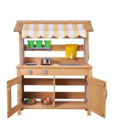 Slickblue Wooden Mud Kitchen with Canopy, Ages 3+