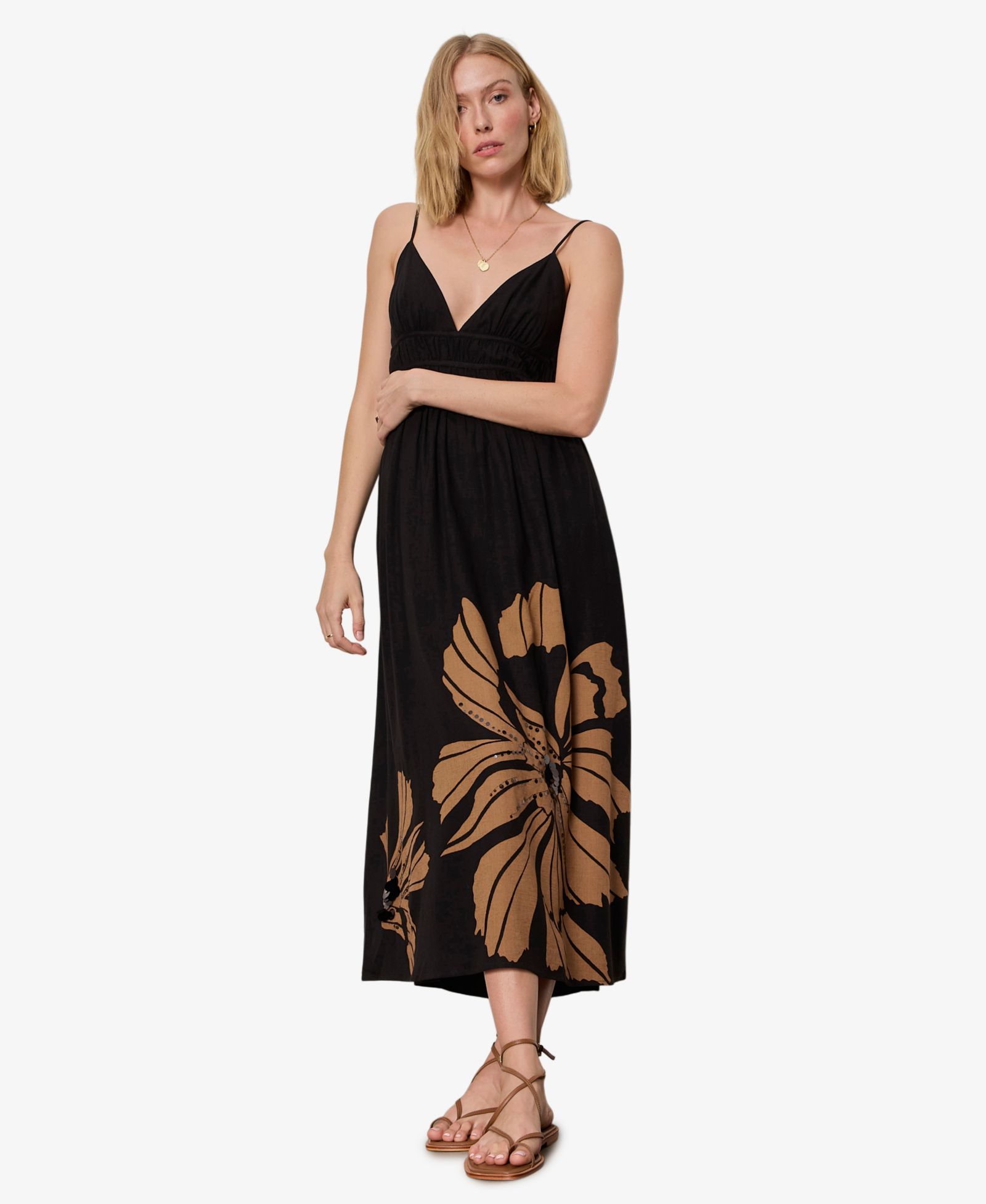 Женское платье Sanctuary Mira Embellished Volume V-Neck Maxi