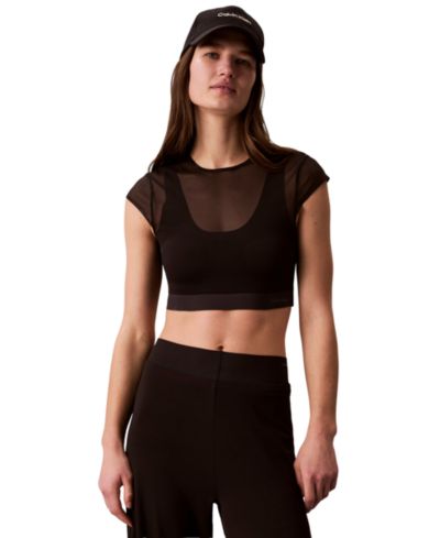 Женский спортивный топ calvin klein performance с коротким рукавом