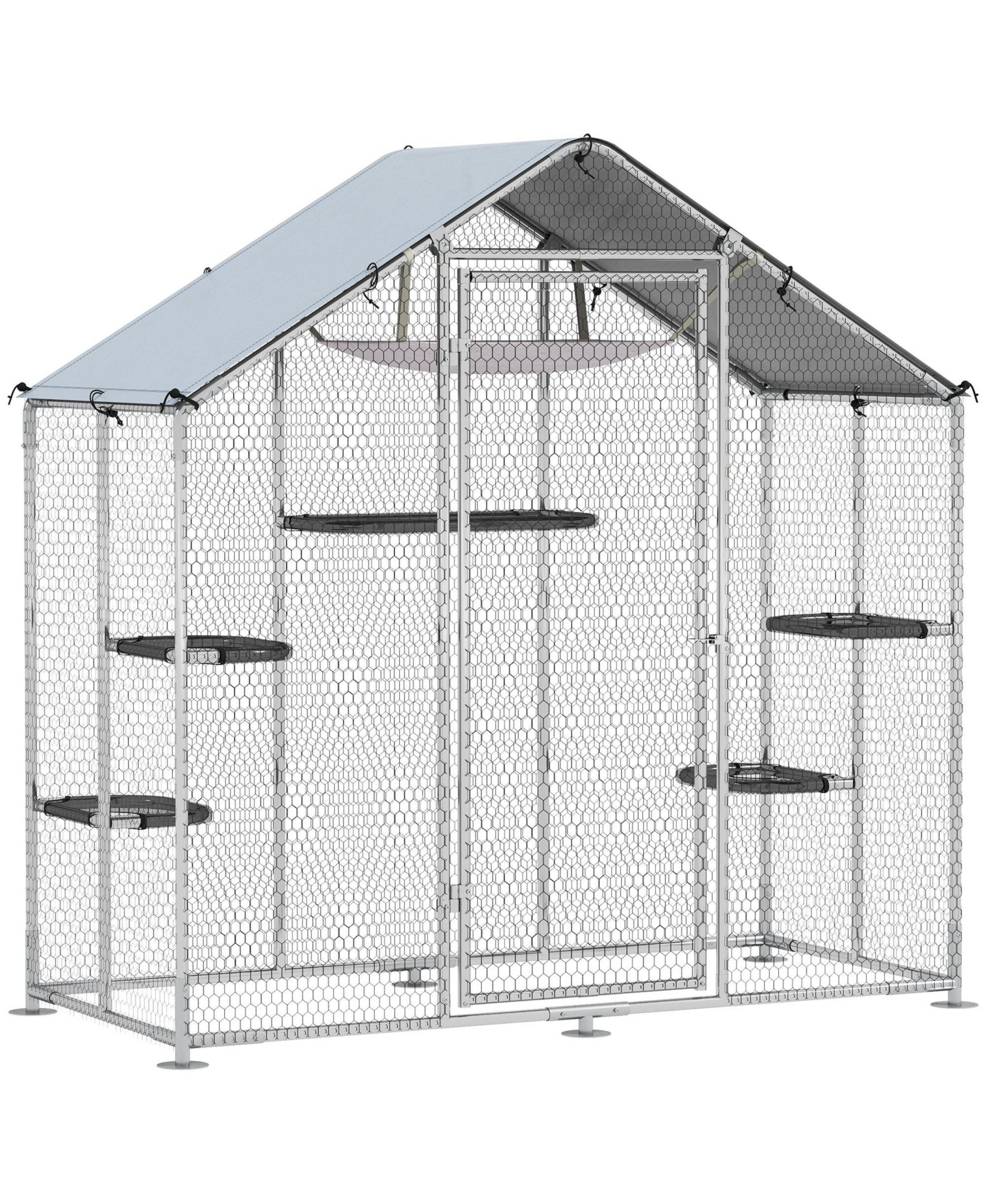 Уличный вольер для кошек PawHut Walk-in Catio с водонепроницаемым чехлом и гамаком