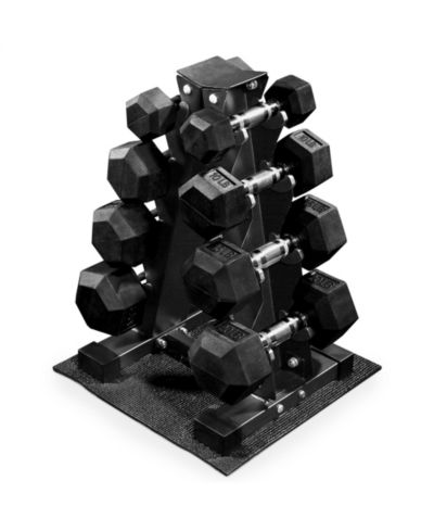 BalanceFrom Fitness BalanceFrom Dumbbell Set with Stand, Rubber Encased Home Gym Hand Weights, 100lb