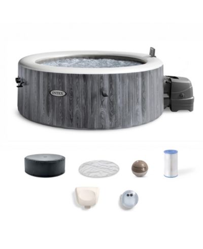 Intex PureSpa Deluxe Spa Set 140 Bubble Jet Hot Tub with Cover