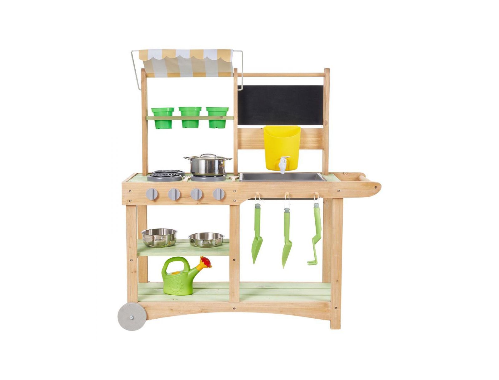 Детский игровой набор Slickblue Mud Kitchen с раковиной, навесом и аксессуарами