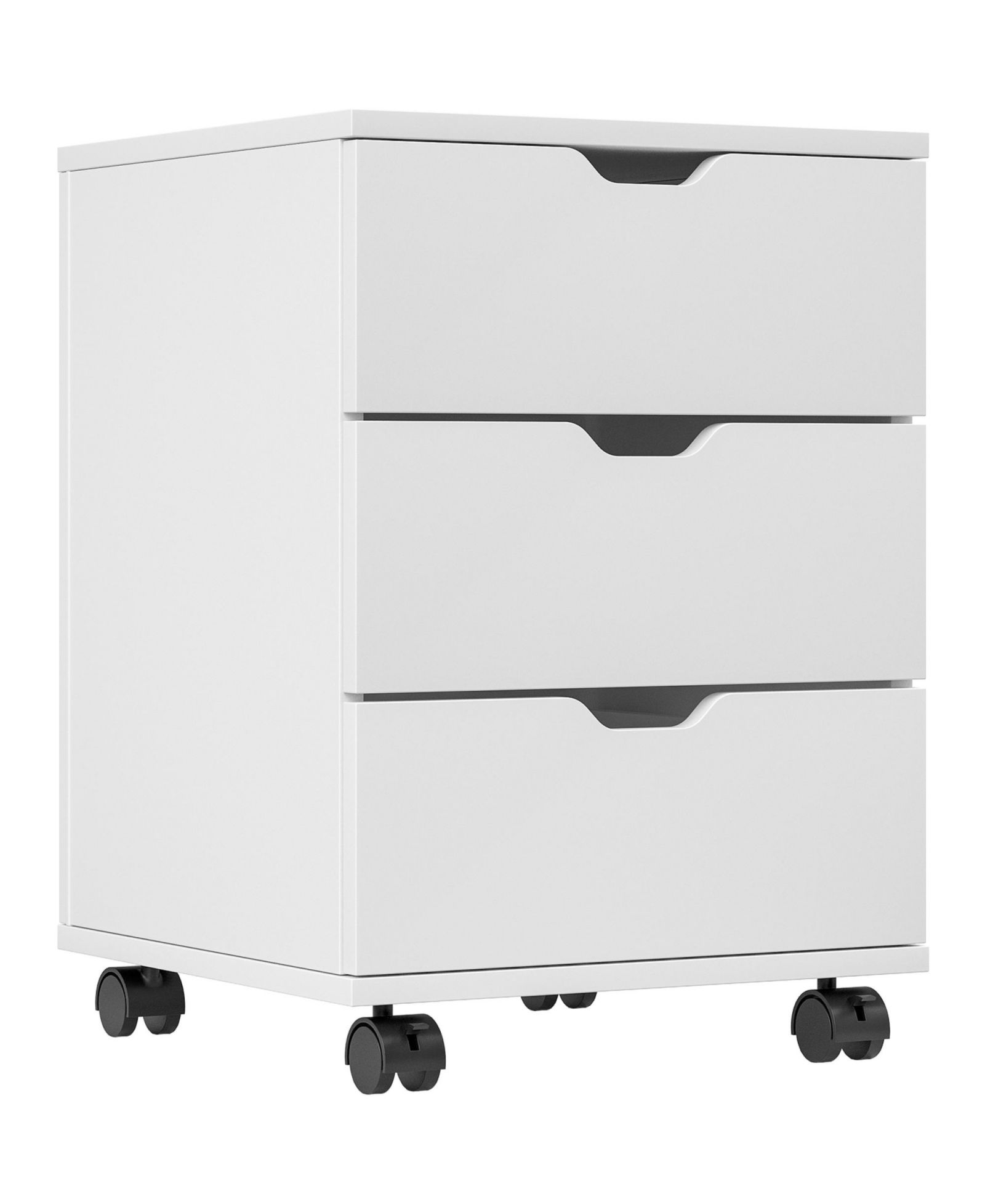 RAINSKEN 3-Drawer Vertical Filing Cabinet, Wood Mobile File Cabinet, Storage Cabinet with Wheels, Under Desk for Home Office