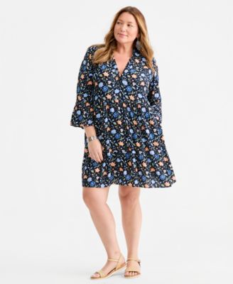 Женское многослойное платье Plus Size Style & Co с V-образным вырезом и рукавом 3/4