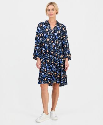 Style & Co Women's Printed Bell Sleeve Dress, Macy's Exclusive
