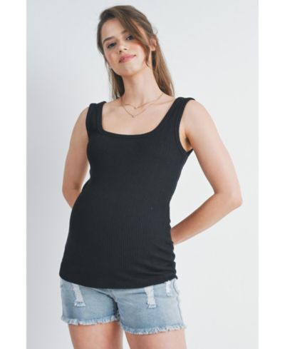 Женский трикотажный топ Hello Miz Square Neck Ribbed Sleeveless