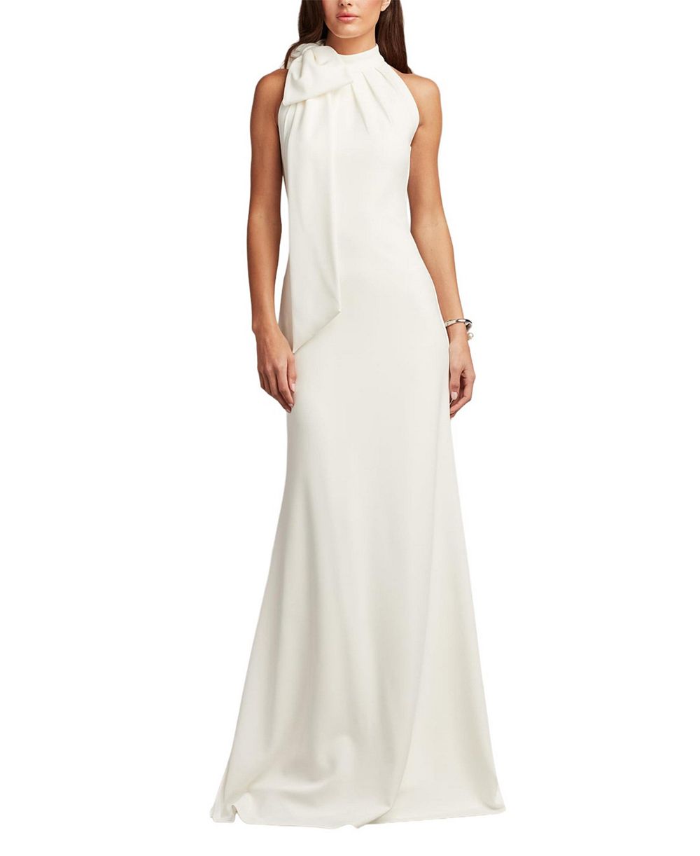 Женское вечернее платье Tadashi Shoji Sims Shoulder Bow Halter Gown