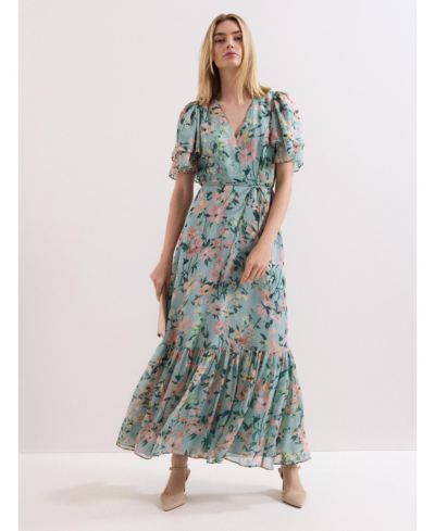 Женское платье макси Phase Eight Violet V-Neck, фиолетовое