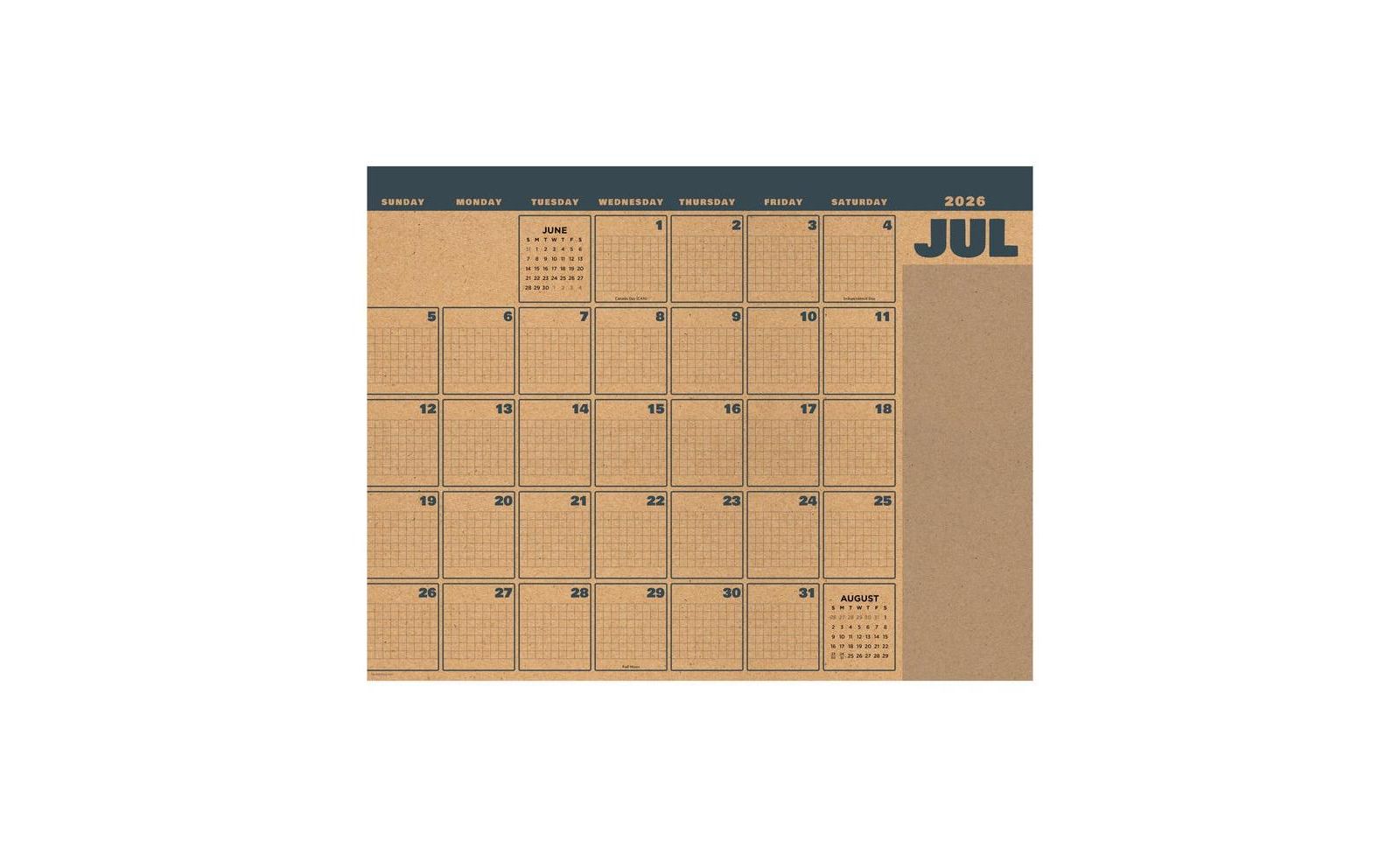 TF Publishing Paper Goods July 2026 - June 2027 Trail + Timber Large Desk Pad Monthly Blotter Calendar