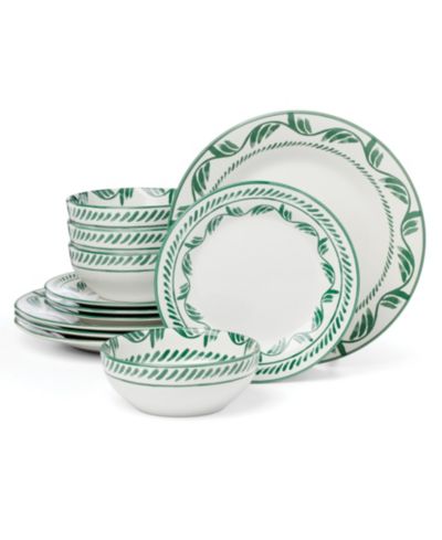 Oneida Solear Green 12-Piece Dinnerware Set, Service for 4