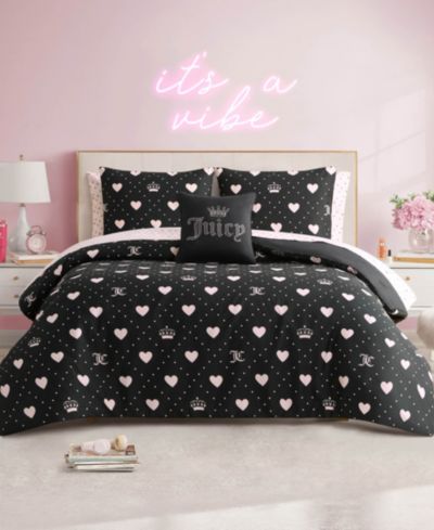 Комплект из 8 предметов Juicy Couture Hearts Diamond Bed in a Bag, Queen