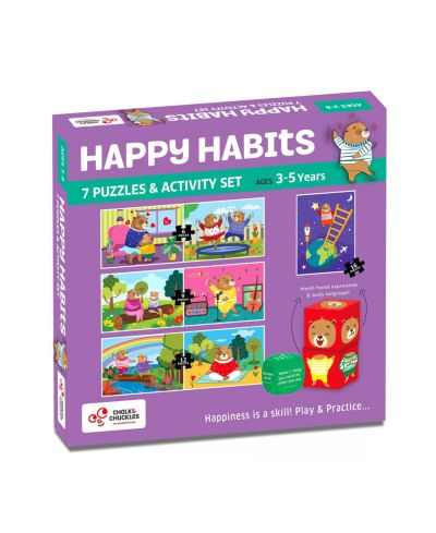 Chalk & Chuckles Happy Habits Progressive Matching 7-Puzzle Set, Ages 3-6