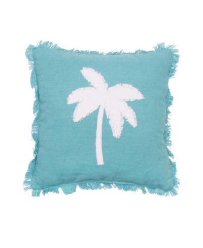 Декоративная подушка C&F Home Aqua Palm Tree Tufted Fringed Throw